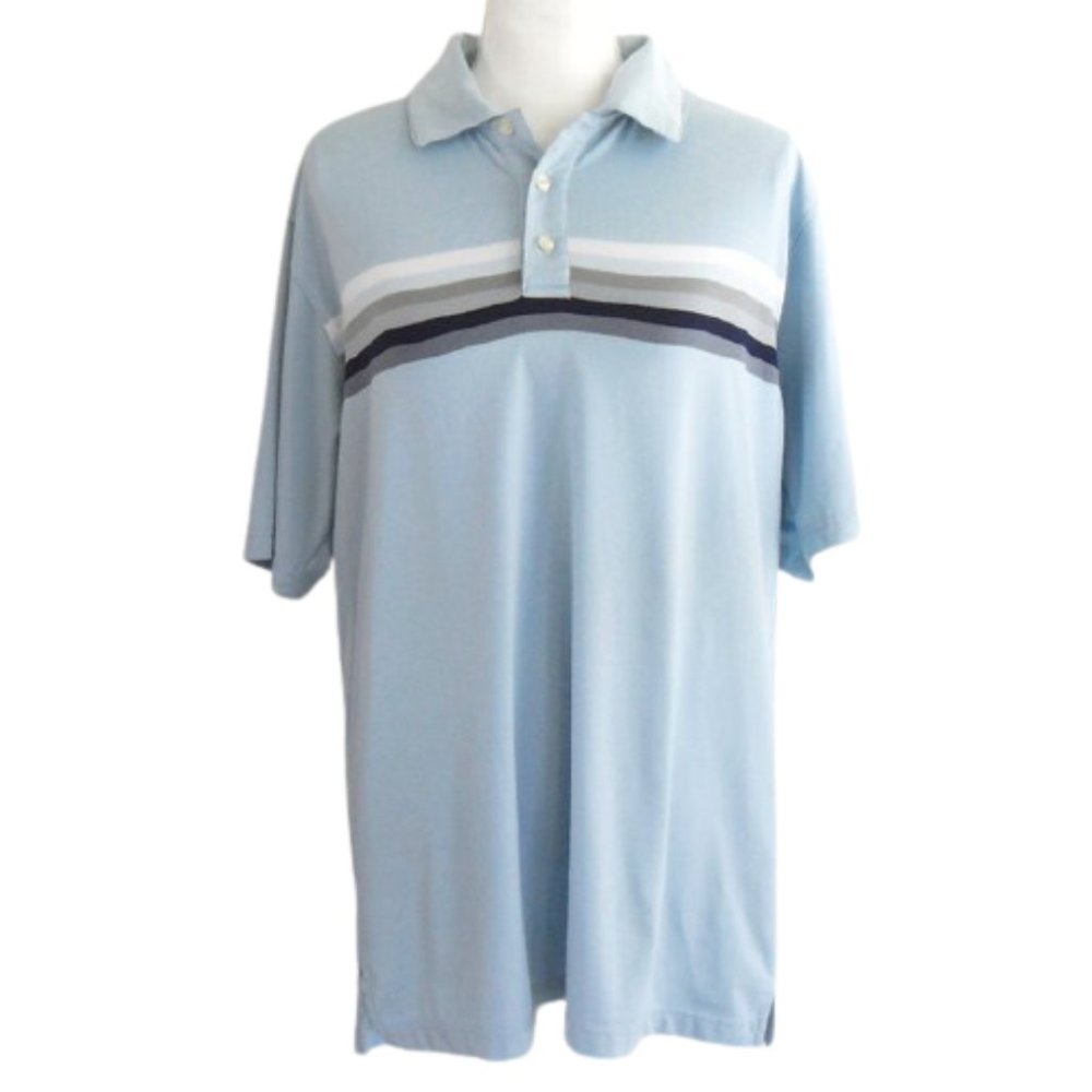 Bolle Golf Men's Large Short Sleeve Blue Golf Polo Shirt - Picture 4 of 7